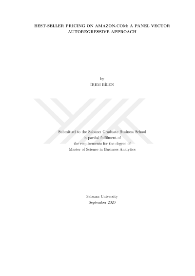 Best-seller pricing on Amazon.com: A panel vector autoregressive approach — kapak