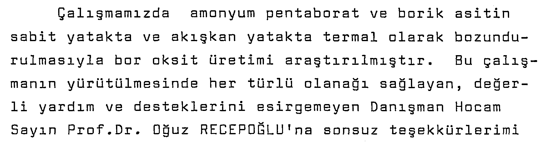 Amonyum pentaborat ve borik asitin kalsinasyonu ile bor oksit üretimi — Figure 3