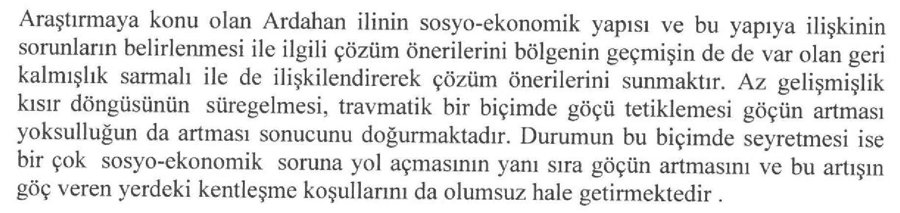 Ardahan ilinin sosyo-ekonomik yapısına ilişkin sorunlar ve çözüm önerileri — Şekil 1
