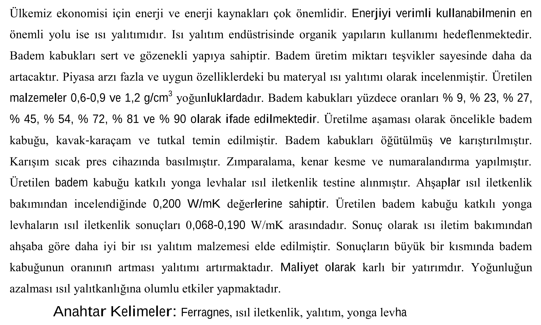 Badem kabuğu katkılı yonga levhaların ısıl iletkenliklerinin incelenmesi — Figure 5