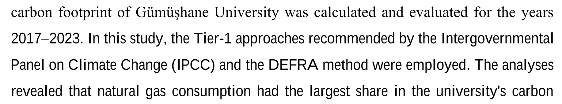 Carbon footprint of Gümüşhane University: Identification and evaluation — Şekil 5