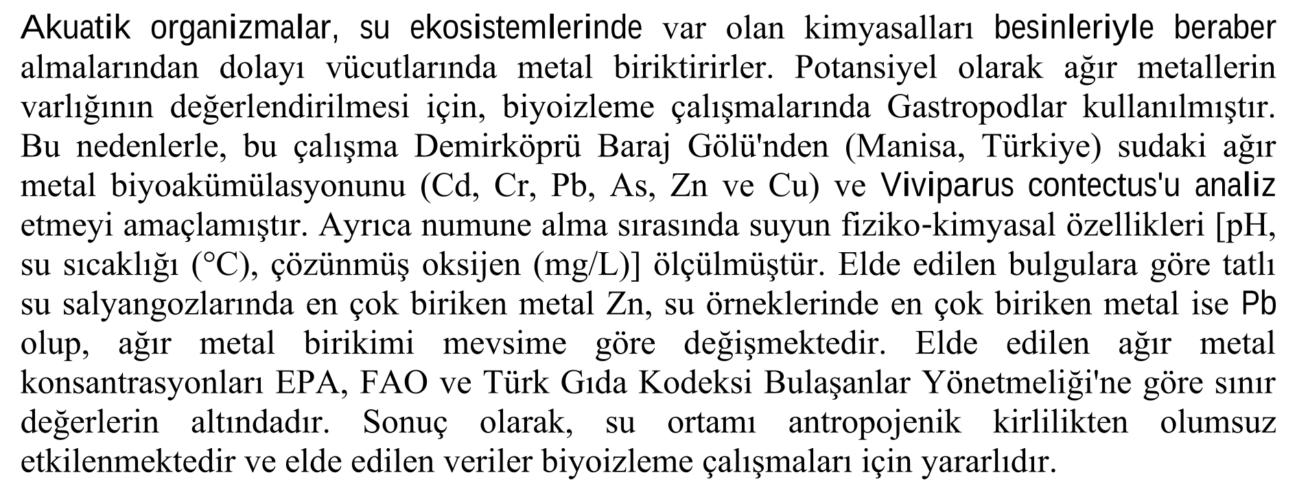 Assessment of the heavy metal pollution in water and Viviparus contectus (Millet, 1813) samples from Demirköprü Dam Lake (Manisa) — Figure 1