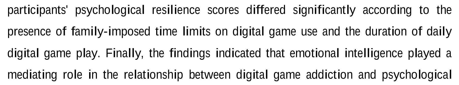 Dijital oyun bağımlılığı, duygusal zeka ve psikolojik sağlamlığın incelenmesi — Figure 4