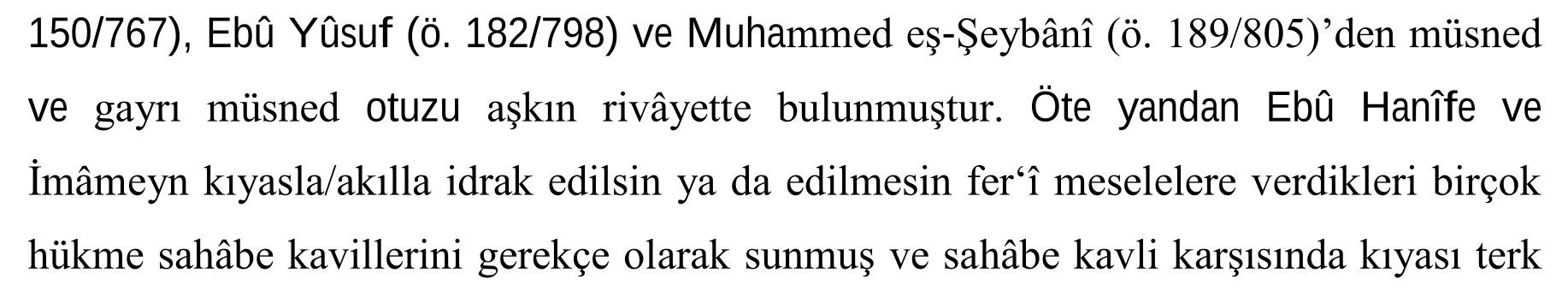 EBÛ HANÎFE’NİN DELİLLER HİYERARŞİSİNDE SAHÂBÎ KAVLİNİN KONUMU — Figure 2