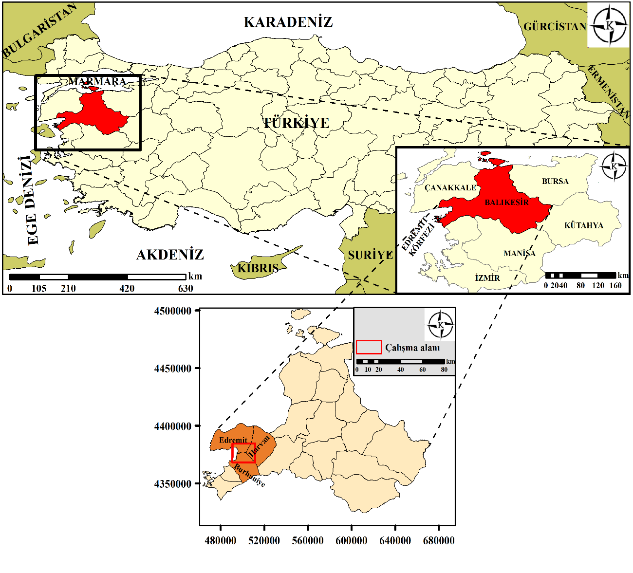 EDREMİT (BALIKESİR) HAVZASININ DÜŞEY ELEKTRİK SONDAJ (DES) VE MİKROGRAVİTE VERİLERİ İLE TABAN TOPOĞRAFYASININ MODELLENMESİ — Şekil 5