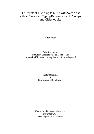 The Effects of Listening to Music with Vocals and without Vocals on Typing Performance of Younger and Older Adults — kapak