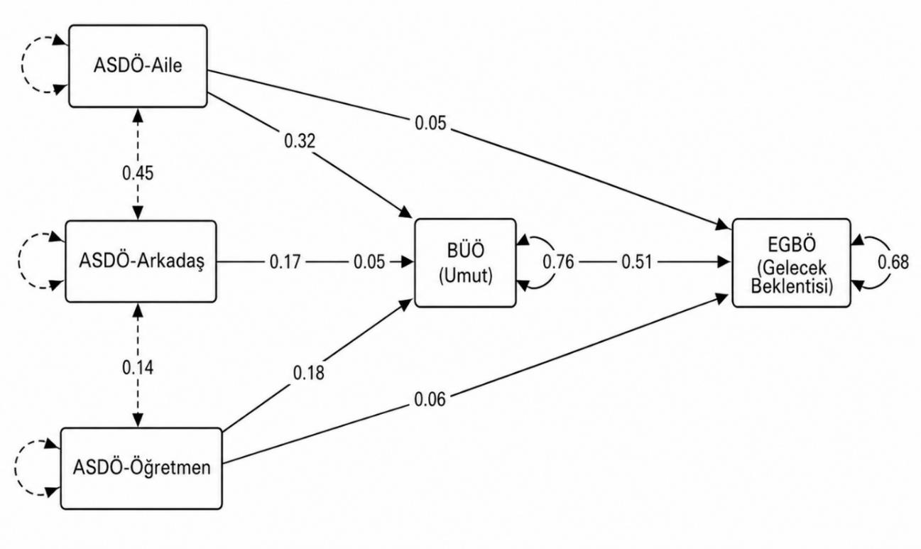 An examination of hope and future expectations during adolescence in relation to sources of social support: The roles of family, peers, and teachers — Şekil 4