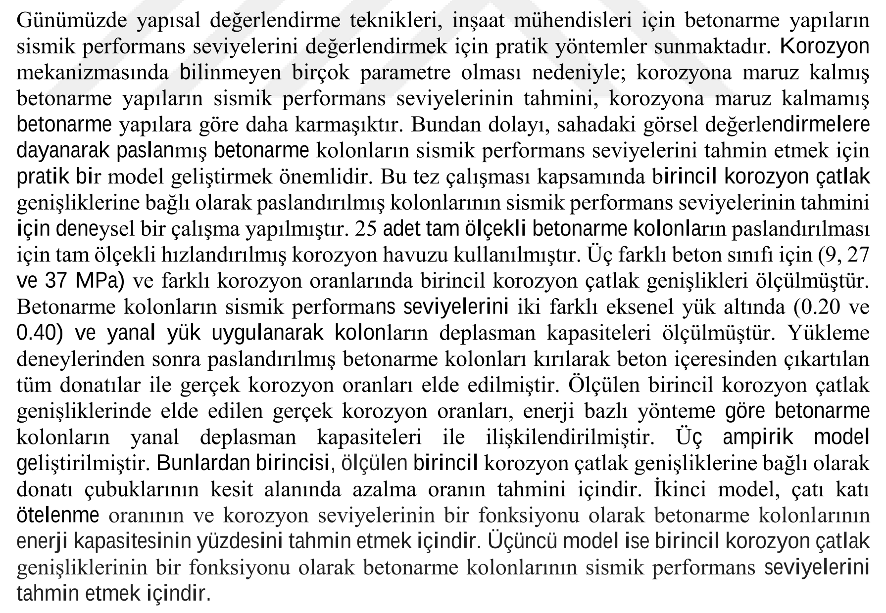 Estimation of seismic performance levels depending on the primary crack width of full-scale reinforced concrete columns exposed to corrosion — Şekil 5