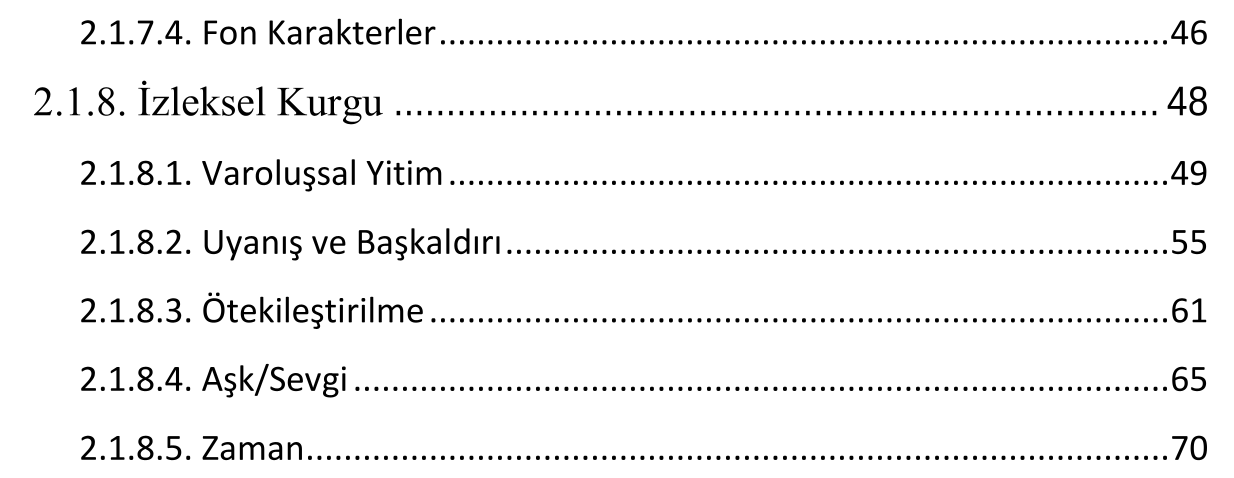 Gürsel Korat'ın romanlarında yapı ve izlek — Figure 5