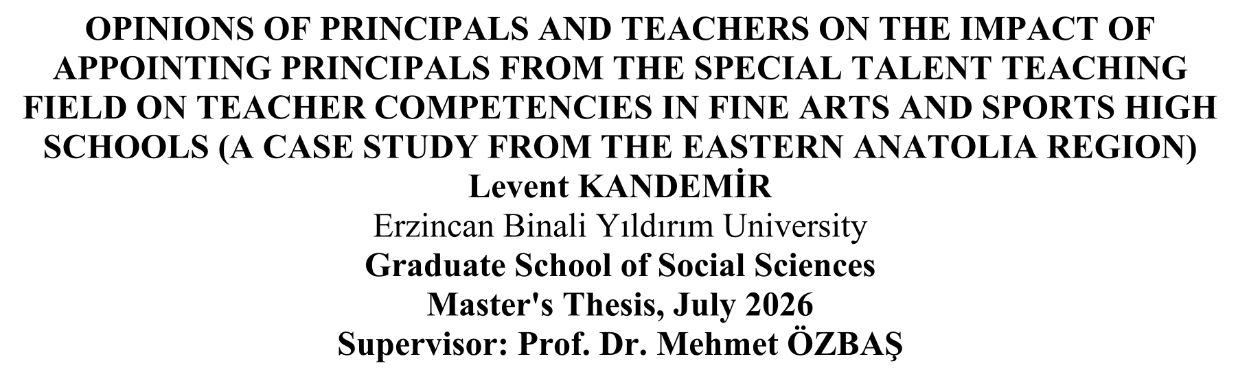 OPINIONS OF PRINCIPALS AND TEACHERS ON THE IMPACT OF APPOINTING PRINCIPALS FROM THE SPECIAL TALENT TEACHING FIELD ON TEACHER COMPETENCIES IN FINE ARTS AND SPORTS HIGH SCHOOLS (A CASE STUDY FROM THE EASTERN ANATOLIA REGION) — Figure 5