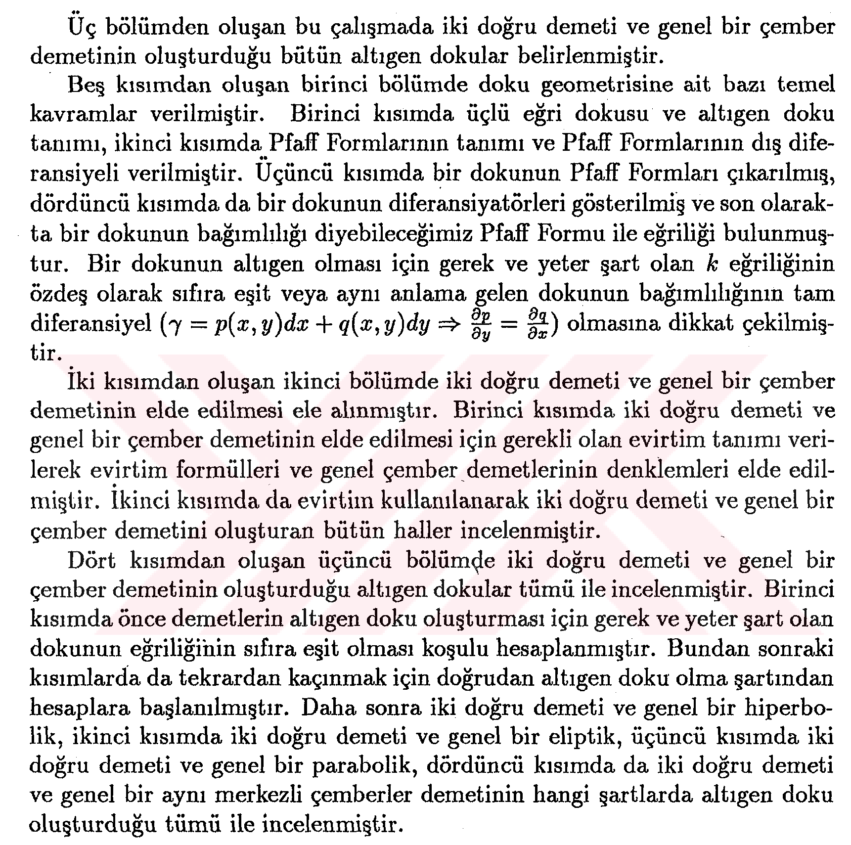 İki doğru ve genel bir çember demetinin oluşturduğu 6-gen dokular — Figure 6