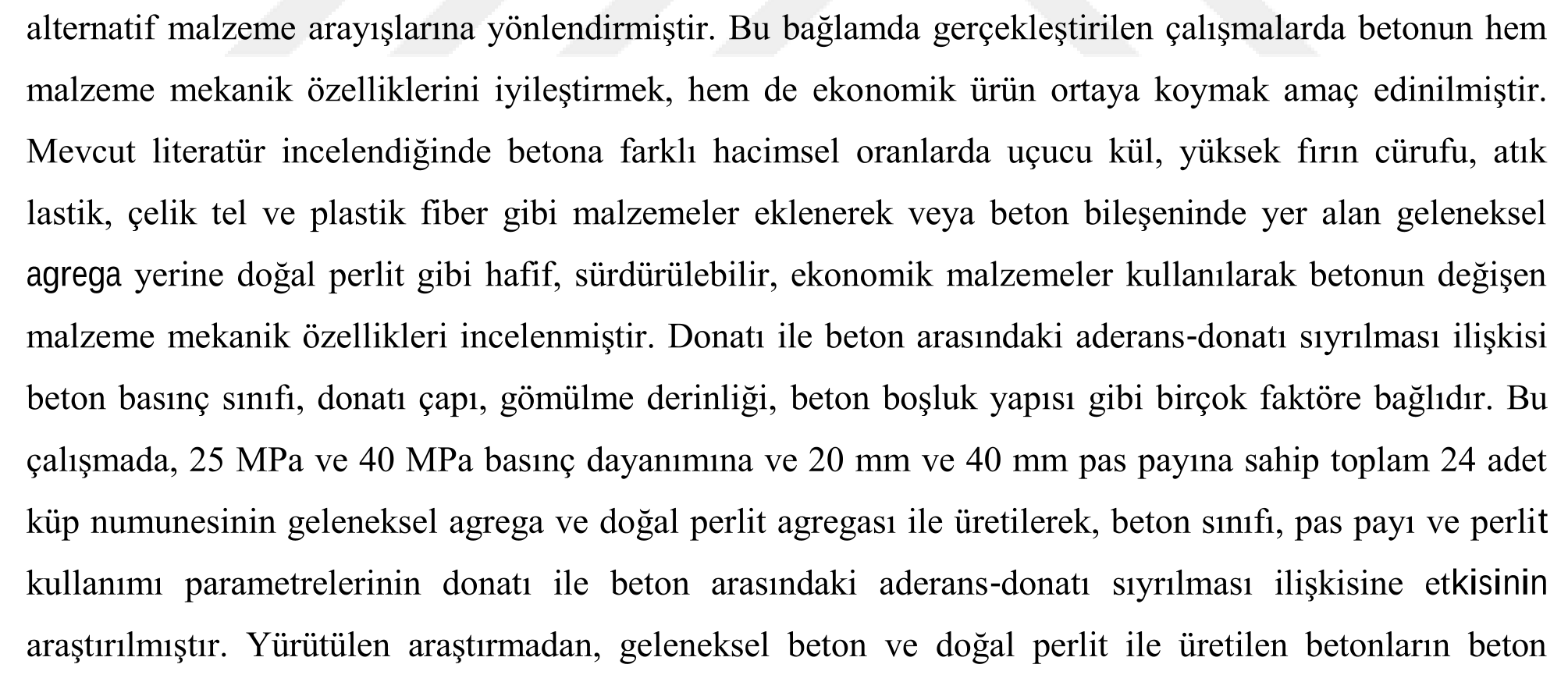 Investigation of the bond strength between concrete and reinforcement cube specimens produced from perlite concrete and traditional concrete — Şekil 3