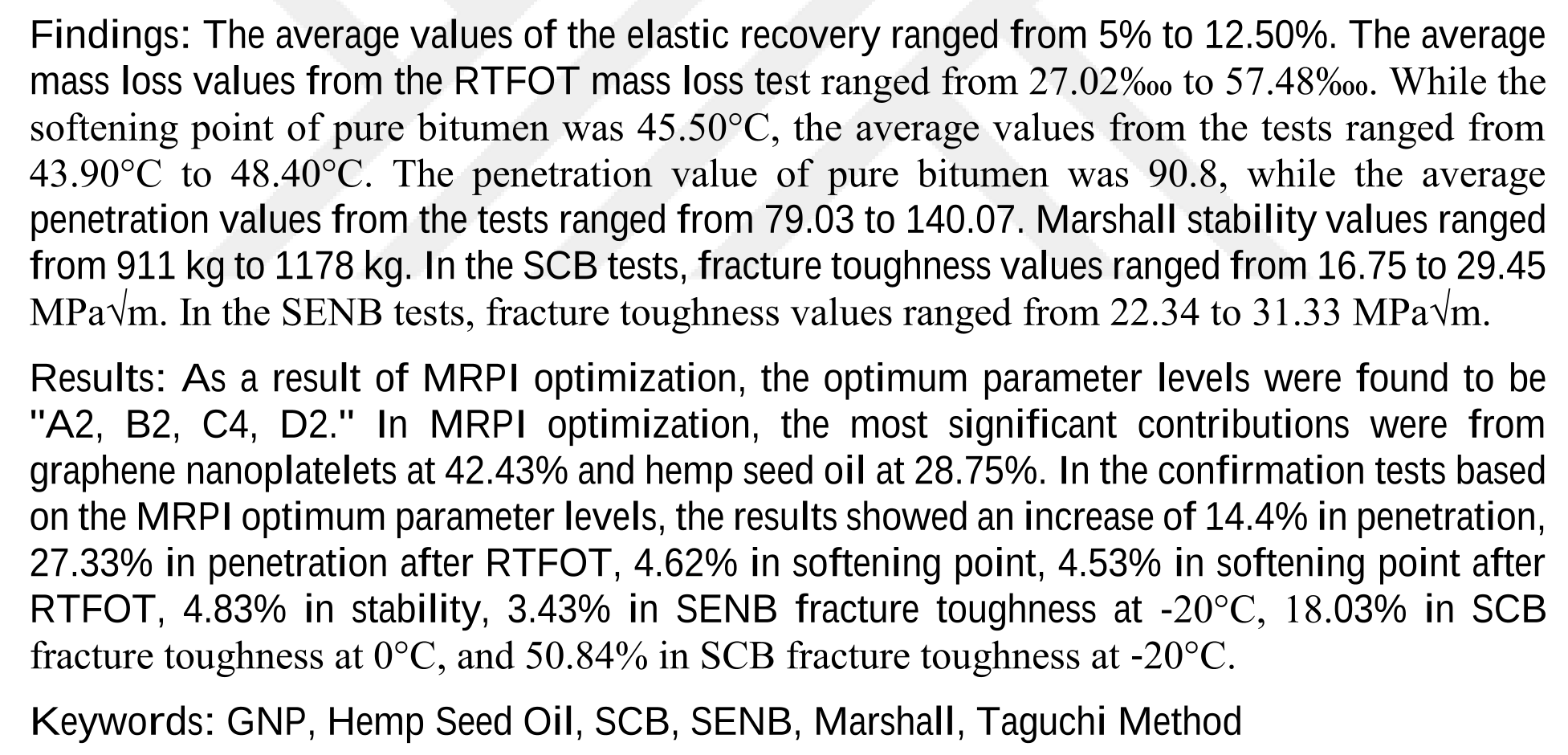 INVESTIGATION OF THE PERFORMANCE OF BITUMEN AND BITUMINOUS MIXTURES MODIFIED WITH GRAPHENE AND HEMP OIL — Figure 6