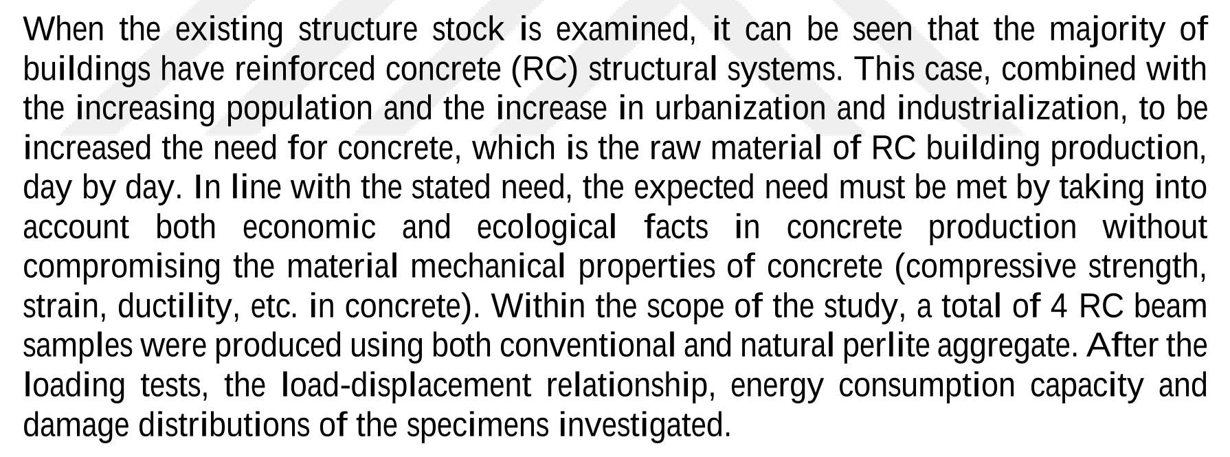Investigation of the structural behavior of reinforced concrete beam with perlite under the effect of monotonic load — Figure 3