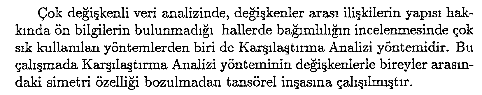 Karşılaştırma analizi yönteminin burt tablolarına uygulanması — Şekil 2