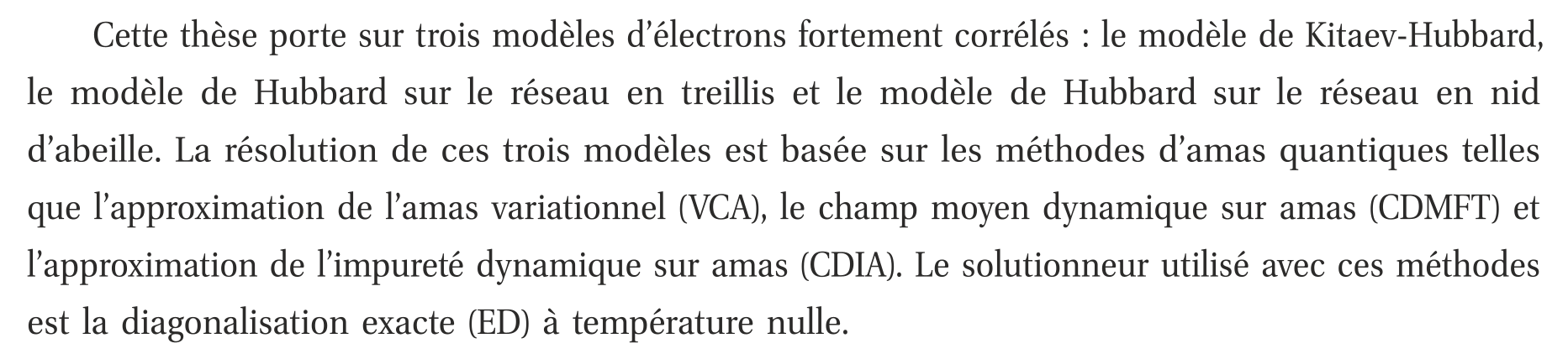 Méthodes d'amas quantiques dans l'étude des modèles de Hubbard — Şekil 1