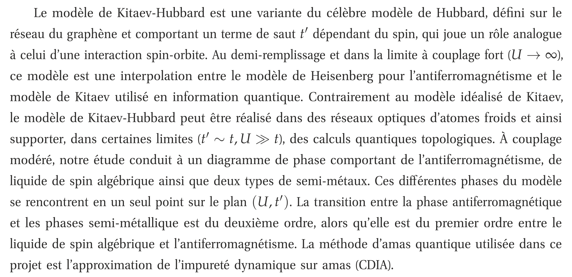 Méthodes d'amas quantiques dans l'étude des modèles de Hubbard — Şekil 2
