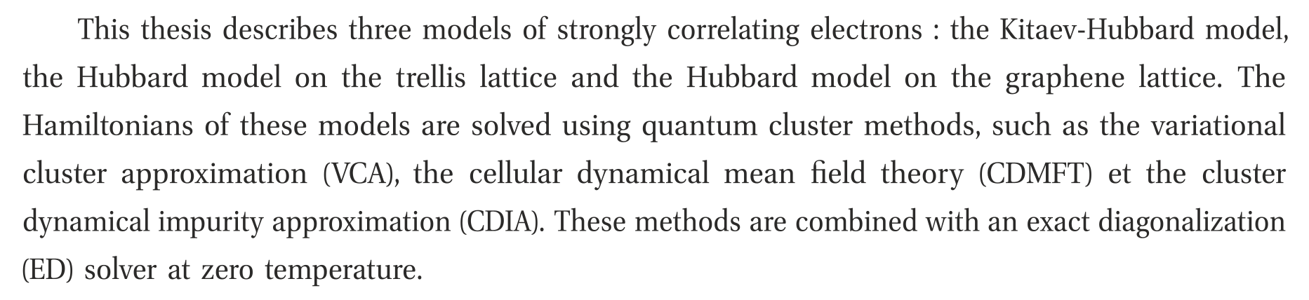 Méthodes d'amas quantiques dans l'étude des modèles de Hubbard — Şekil 6