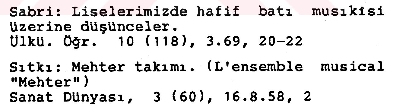 Musiki makaleleri bibliyografyası — Şekil 2