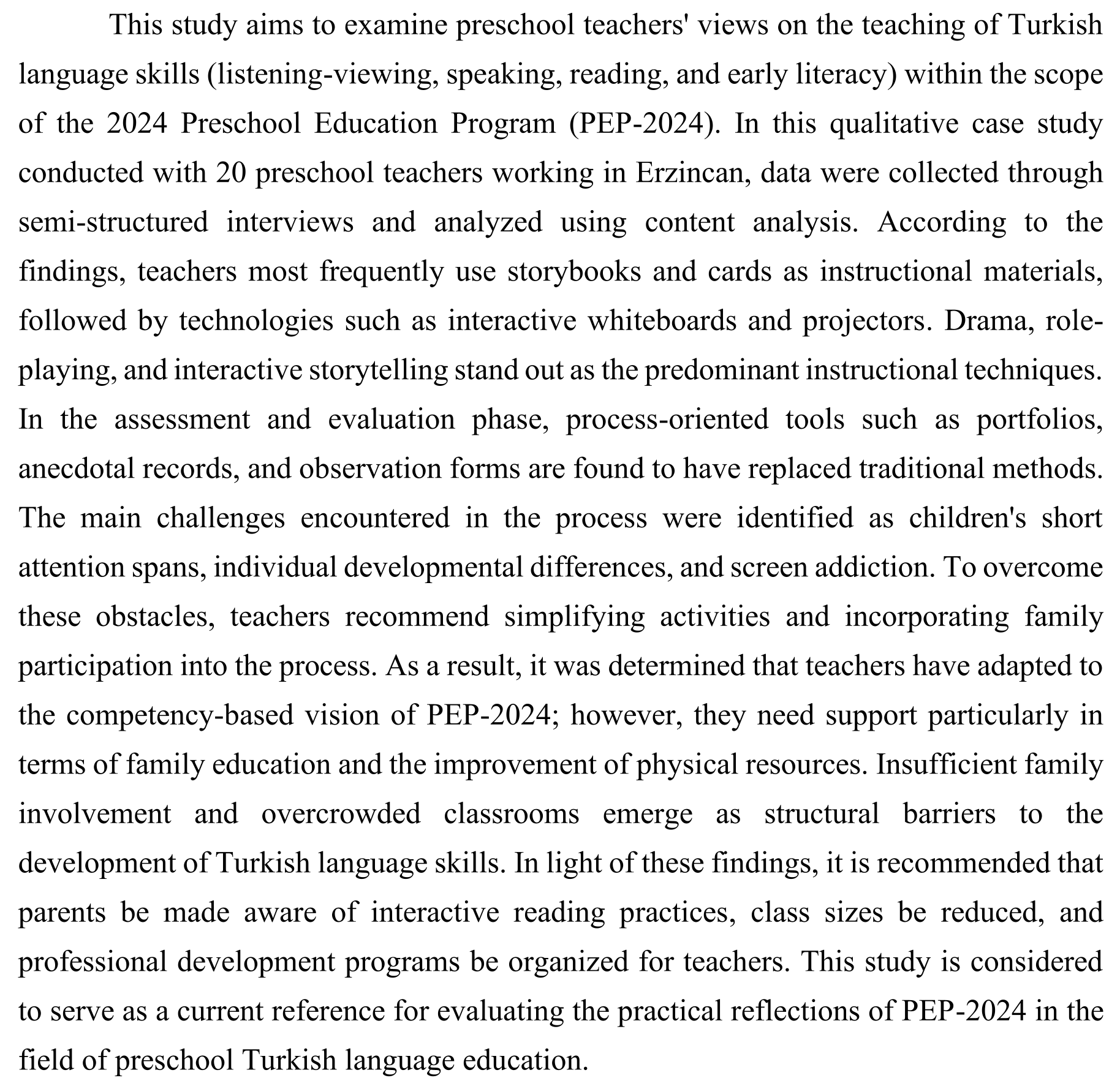 Preschool education program (2024) (OEP-2024): An analysis of preschool teachers’ perspectives on Turkish language skills — Şekil 3