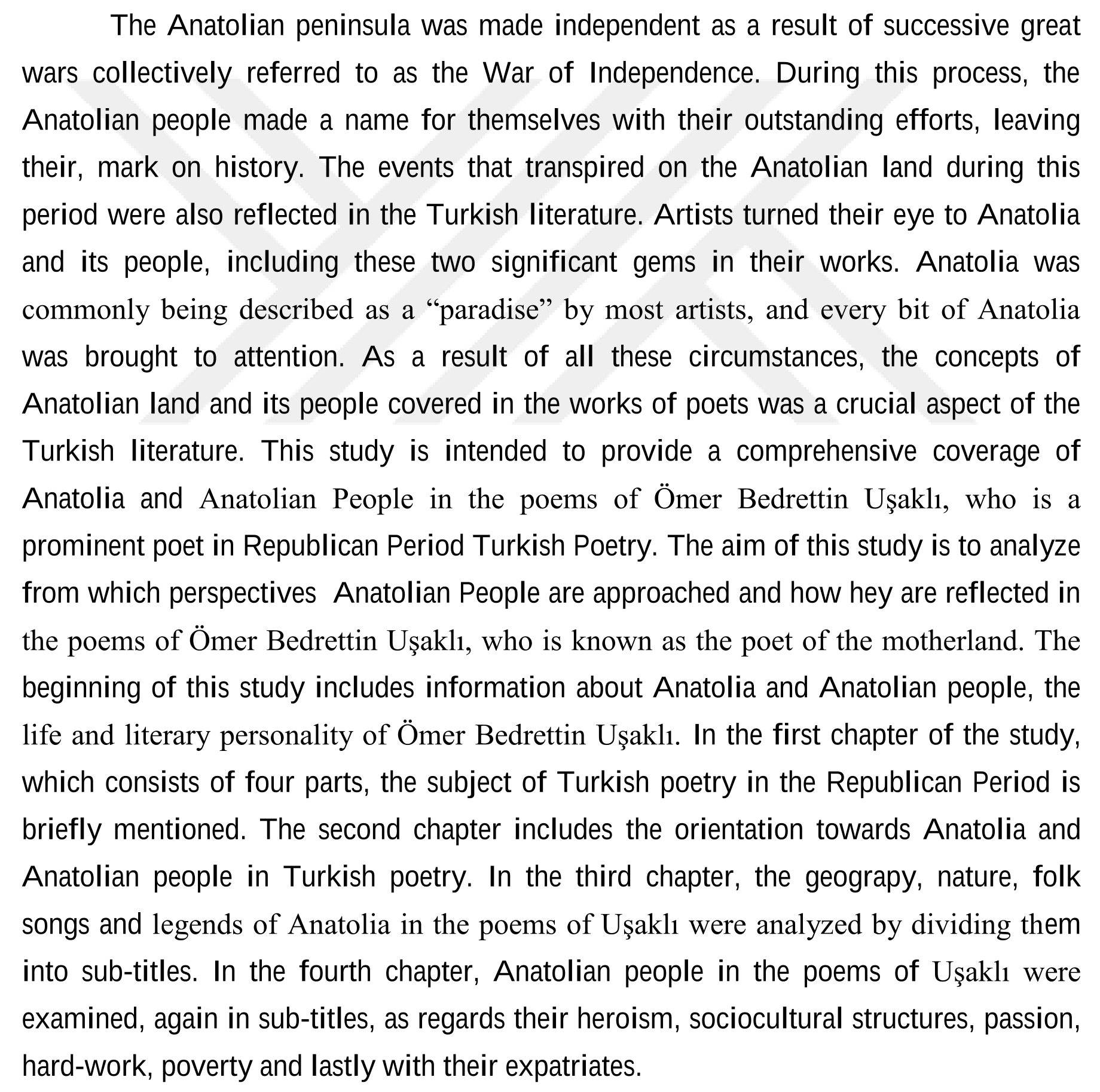 Ömer Bedrettin Uşaklı'nın Şiirlerinde Anadolu ve Anadolu İnsanı — Figure 1