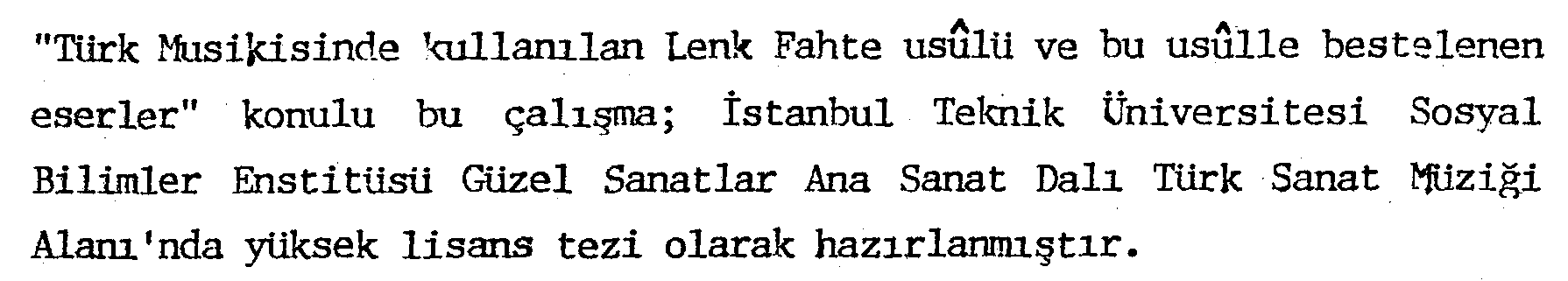 Türk musikisinde kullanılan lenk-fahte usulü ve usulle bestelenen eserler — Figure 6