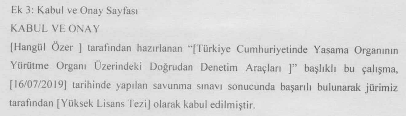 Türkiye Cumhuriyetinde yasama organının yürütme organı üzerindeki doğrudan denetim araçları — Figure 2