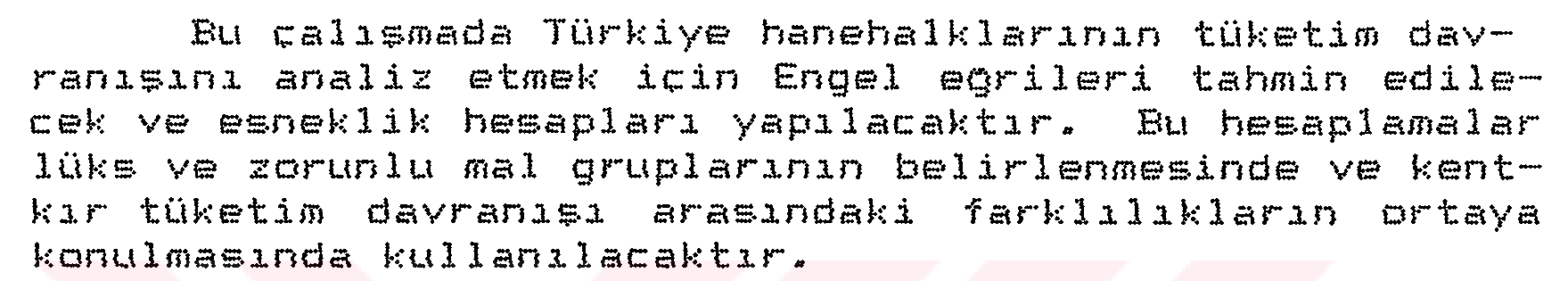 Türkiye tüketim harcamaları davranış denklemleri (1987) — Şekil 5