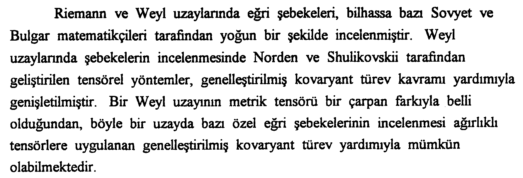 Weyl hiperyüzeylerinde Chebyshev şebekeleri — Figure 1