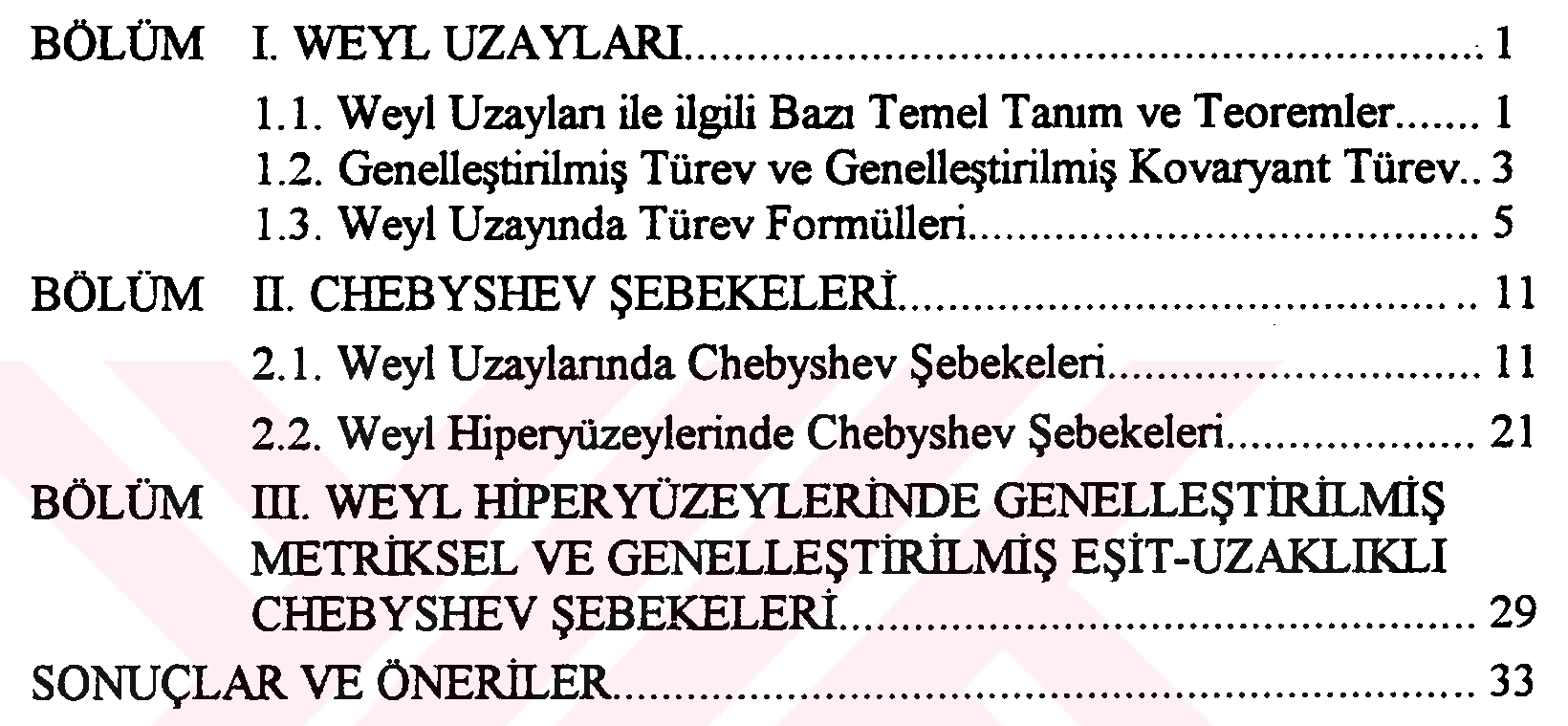 Weyl hiperyüzeylerinde Chebyshev şebekeleri — Figure 3