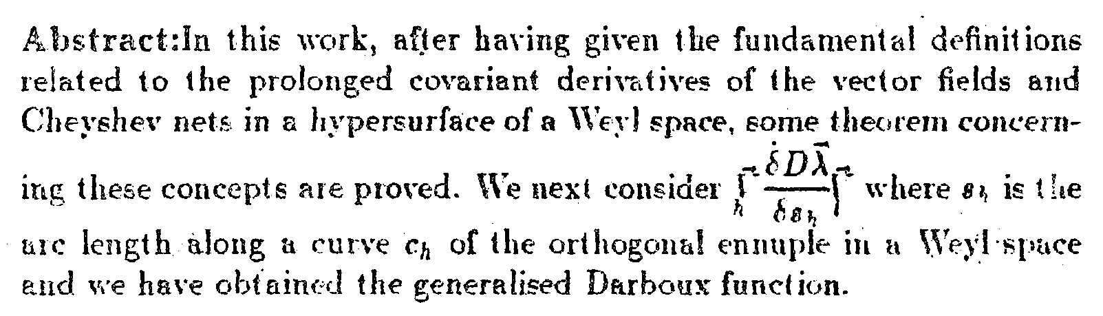 Darboux function in a weyl hypersurface — Şekil 2