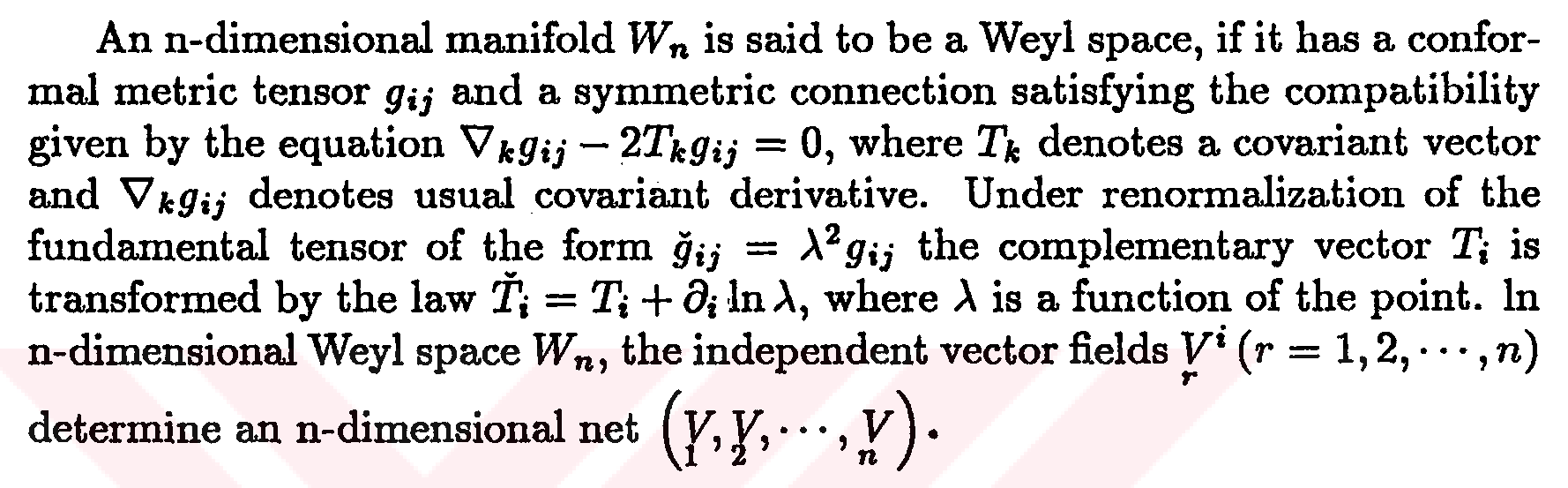 Laguerre's function in a weyl hypersurface — Şekil 4