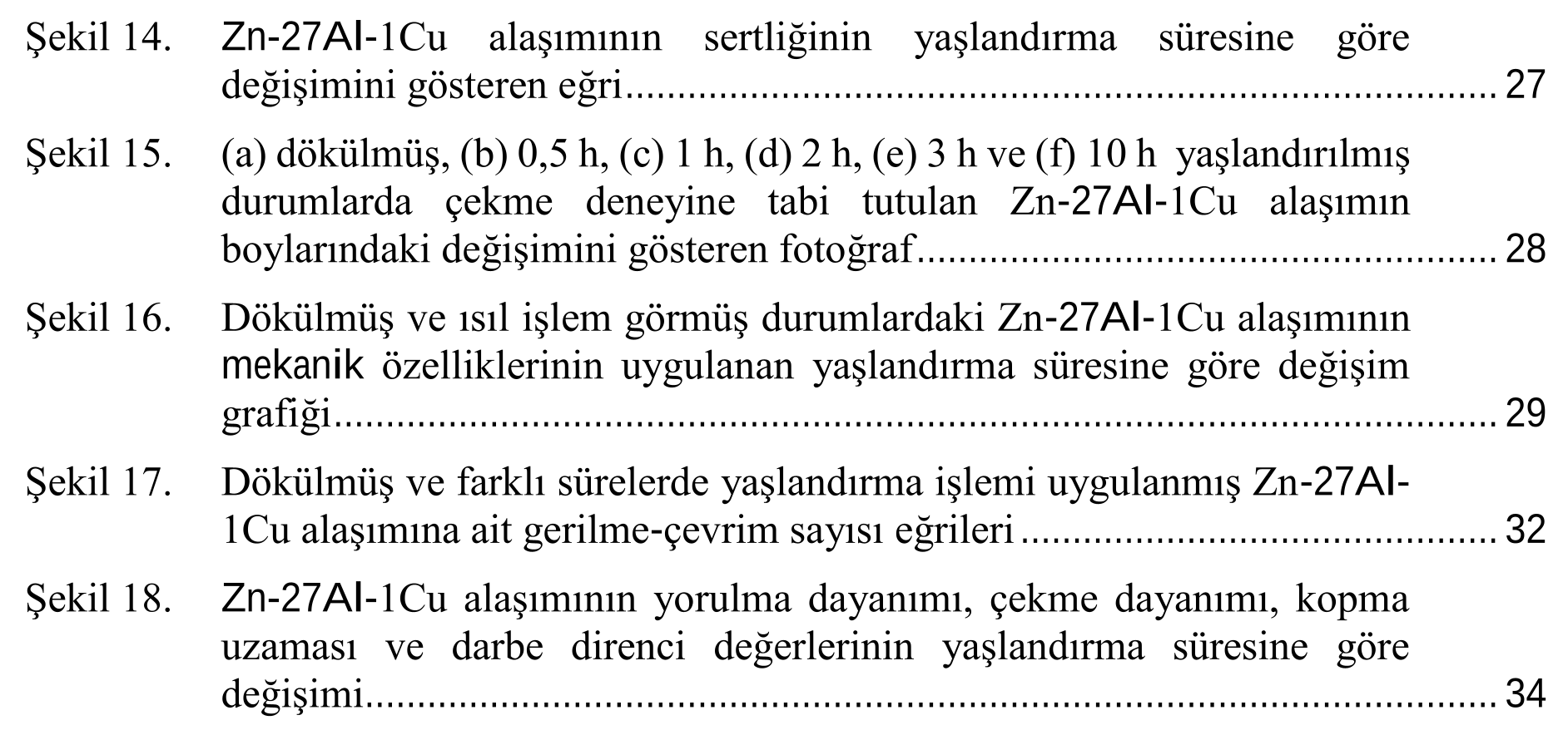Yaşlandırma Süresinin Zn-27Al-1Cu Alaşımının Yapı ve Mekanik Özelliklerine Etkisi — Şekil 1